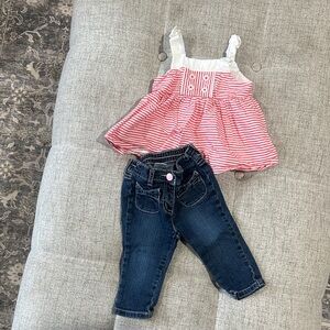 Gymboree Denim Jeans with Pink Button Accent